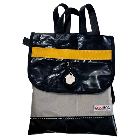 MOCHILA PARA PORTÁTIL POPA PLATA/NEGRO. CON DETALLES NÁUTICOS
