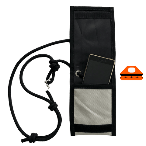 BOLSO-FUNDA PARA MÓVIL PROA PLATA/AMARILLO.